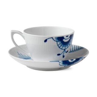 Royal Copenhagen Blue Fluted Mega Cup and Saucer | Kneen & Co