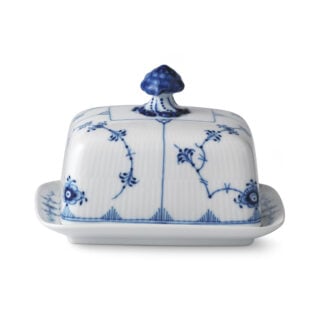 Royal Copenhagen Blue Fluted Plain Butter Dish | Kneen & Co