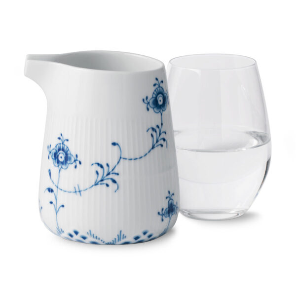 Royal Copenhagen Blue Elements Milk Jug shown on table | Kneen & Co