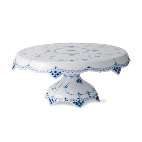Royal Copenhagen Blue Fluted Half Lace Cake Stand | Kneen & Co