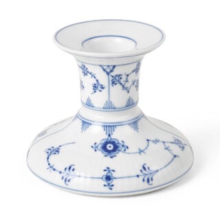Royal Copenhagen Blue Fluted Plain Short Candle Holder | Kneen & Co