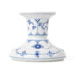 Royal Copenhagen Blue Fluted Plain Short Candle Holder shown on table | Kneen & Co