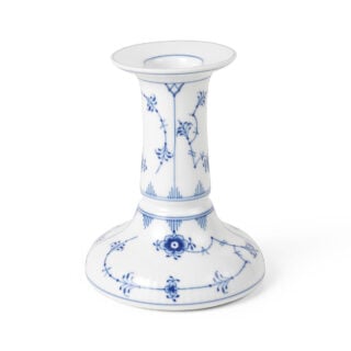 Royal Copenhagen Blue Fluted Plain Tall Candle Holder | Kneen & Co