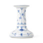 Royal Copenhagen Blue Fluted Plain Tall Candle Holder shown on table | Kneen & Co