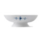 Royal Copenhagen Blue Fluted Plain Bowl on Foot shown on table | Kneen & Co