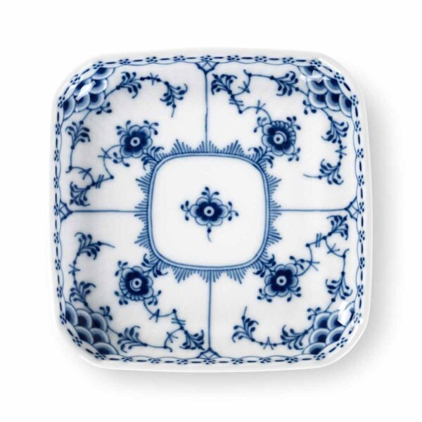 RoyalCopenhagen-1066922-BlueFluted-HalfLace-Square-Plate-10,5cm-1200x1200-100KB Royal Copenhagen Blue Fluted Half Lace Mini Square Plate | Kneen & Co