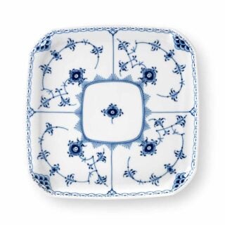 Royal Copenhagen Blue Fluted Half Lace Medium Square Plate | Kneen & Co