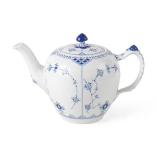 Royal Copenhagen Blue Fluted Half Lace Teapot | Kneen & Co