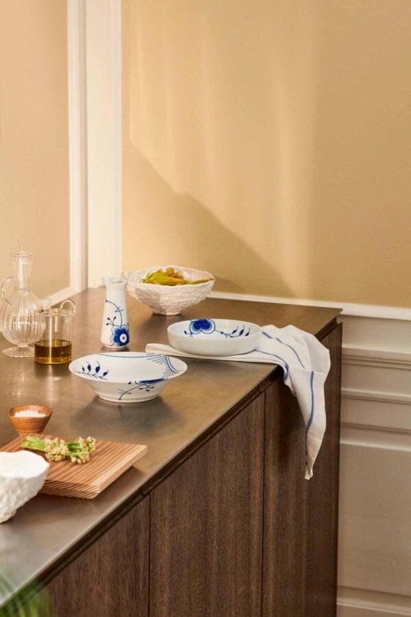 RoyalCopenhagen-S1-2024-Line-Extensions-BlueFluted-MegaDeep-Plate-21cm-Sauce-Jug-wLid-Ovenware-Round-18pt5cm-1200w-100KB Royal Copenhagen Blue Fluted Mega dinnerware | Kneen & Co