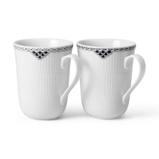 Royal Copenhagen Black Lace Cup – Set of 2 | Kneen & Co