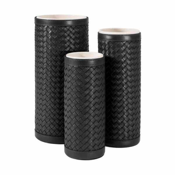 Riviere Ester Handwoven Leather Vase | Kneen & Co