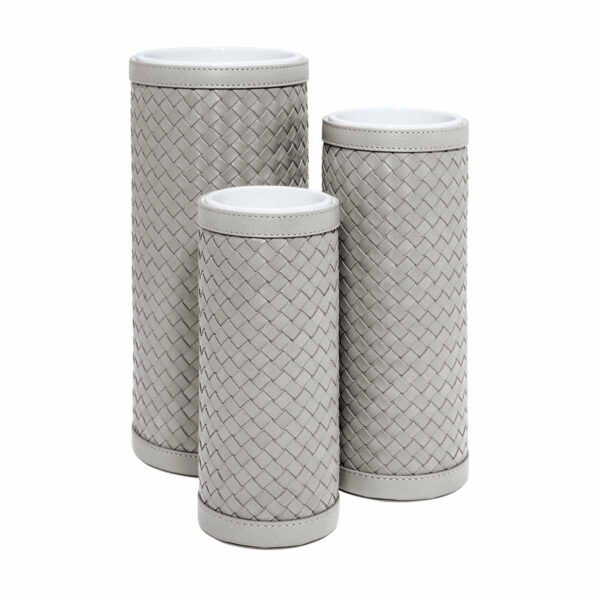 Riviere Ester Handwoven Leather Vase | Kneen & Co