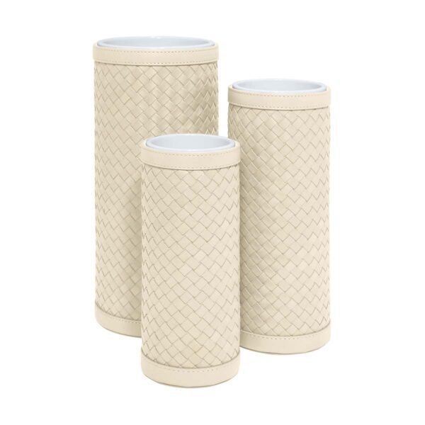 Riviere Ester Handwoven Leather Vase | Kneen & Co