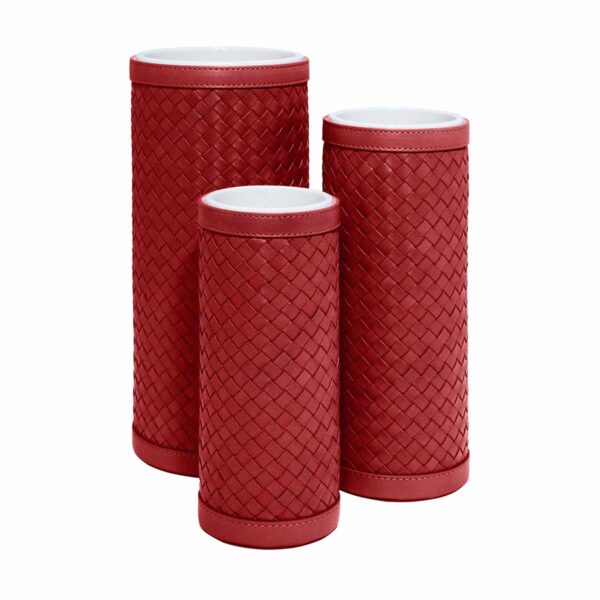 Riviere Ester Handwoven Leather Vase | Kneen & Co