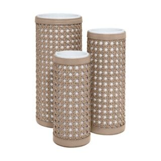 Riviere Ester Hand-Braided Leather Vase | Kneen & Co