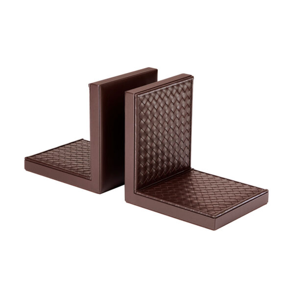 GB-RIVIERE-BE-INT-Elia-HndwvnBookened-Quilted-MOKA-CUTOUT01-1200x1200-100KB Riviere Elia Leather Bookends | Kneen & Co