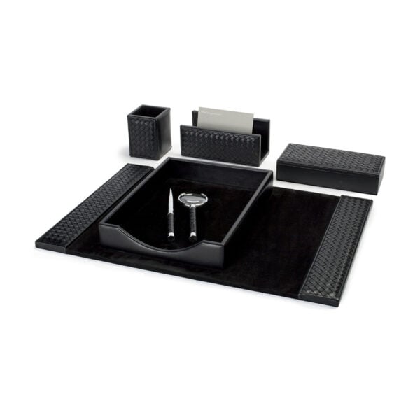 GB-RIVIERE-DS-BL-INT-DS-PC-INT-DS-PP-INT-DS-BX-INT-DS-PT-DS-L-INT-DS-M-INT-Celio-HndwvnDesk-SetFamily-BLK-CUTOUT01-1200x1200-100KB Riviere Desk Accessories | Kneen & Co