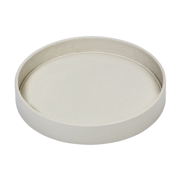 GB-Riviere-GVT1-DamaRoundLeatherTray-SM-Ivory-01-1200x1200-100KB Riviere Dama Small Round Valet Tray | Kneen & Co