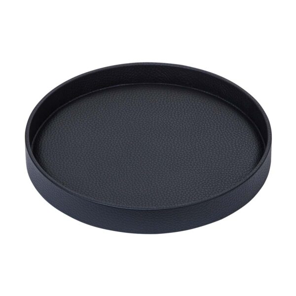 GB-Riviere-GVT2-DamaRoundLeatherTray-MED-Black-01-1200x1200-100KB Riviere Dama Medium Round Valet Tray | Kneen & Co
