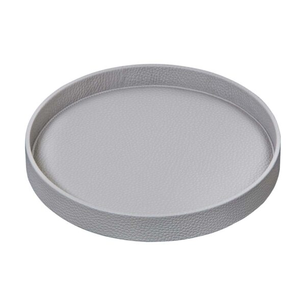 GB-Riviere-GVT2-DamaRoundLeatherTray-MED-Grey-01-1200x1200-100KB Riviere Dama Medium Round Valet Tray | Kneen & Co