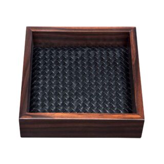 Riviere Febe Small Square Ebony Handwoven Valet Tray | Kneen & Co