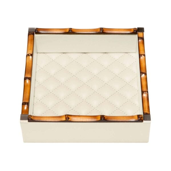 GB-Riviere-VT1-PT-BB-Bice-DiamondsSQR-ValetTray-With-BAMBOO-Frame-SM-IVORY-CUTOUT01-1200x1200-100KB Riviere Bice Small Square Diamonds Valet Tray | Kneen & Co