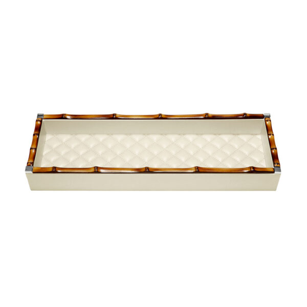 GB-Riviere-VT2-PT-BB-Bice-Diamonds-LongRectangular-ValetTray-wBAMBOO-Trim-IVORY-CUTOUT01-1200x1200-100KB Riviere Bice Long Rectangular Diamonds Valet Tray | Kneen & Co