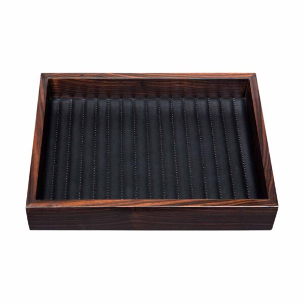 Riviere Febe Rectangular Ebony Lines Valet Tray | Kneen & Co