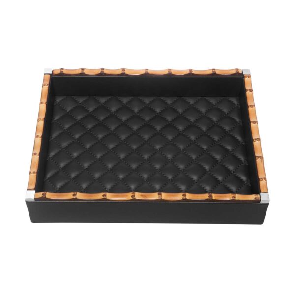 GB-Riviere-VT3-PT-BB-Bice-DiamondsRectangular-ValetTray-wBAMBOO-Trim-BLK-CUTOUT01-1200x1200-100KB Riviere Bice Rectangular Diamonds Valet Tray | Kneen & Co