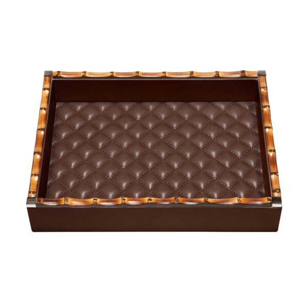GB-Riviere-VT3-PT-BB-Bice-DiamondsRectangular-ValetTray-wBAMBOO-Trim-MOKA-CUTOUT01-1200x1200-100KB Riviere Bice Rectangular Diamonds Valet Tray | Kneen & Co