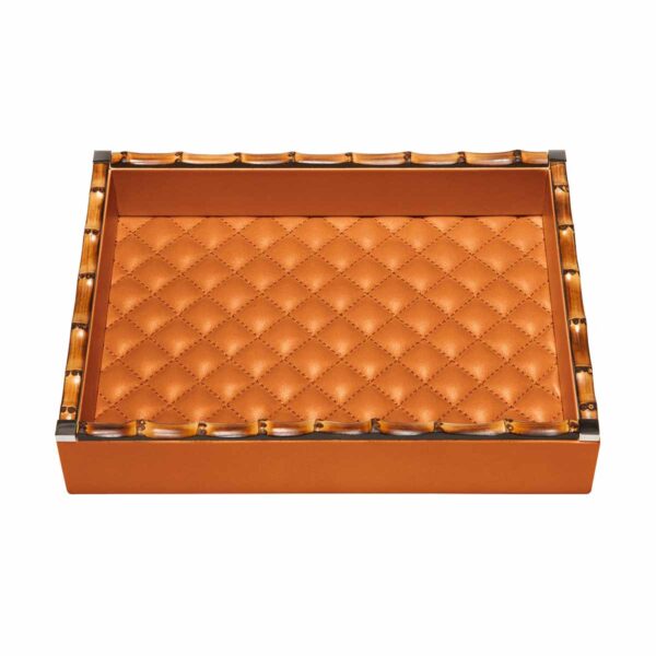 GB-Riviere-VT3-PT-BB-Bice-DiamondsRectangular-ValetTray-wBAMBOO-Trim-PUMPKIN-CUTOUT01-1200x1200-100KB Riviere Bice Rectangular Diamonds Valet Tray | Kneen & Co