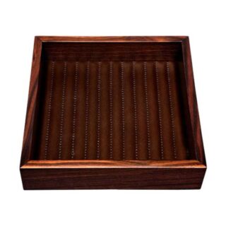 Riviere Febe Large Square Ebony Lines Valet Tray | Kneen & Co
