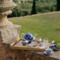 Hermes Bleus D'Ailleurs Tea Service set on tray outside | Kneen & Co