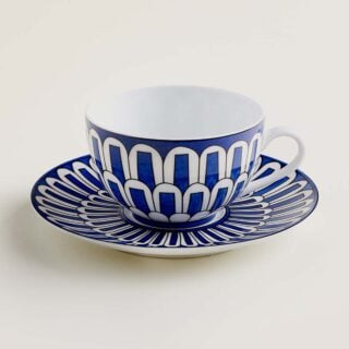 Hermès Bleus D’Ailleurs Teacup and Saucer | Kneen & Co