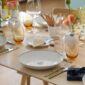 Royal Copenhagen Blueline Dinnerware set on table | Kneen & Co