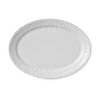 Royal Copenhagen White Fluted Half Lace Oval Plate | Kneen & Co