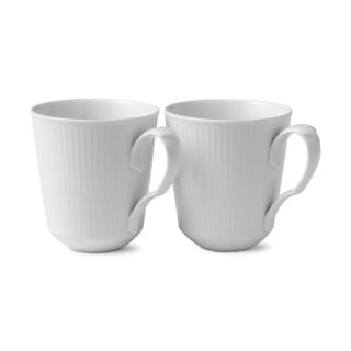 Royal Copenhagen White Fluted Coffee Mugs – Set of 2 | Kneen & Co