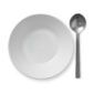 Royal Copenhagen White Fluted Deep Bowl shown on table | Kneen & Co