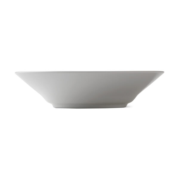 Royal Copenhagen White Fluted Wide Rim Bowl shown on table | Kneen & Co
