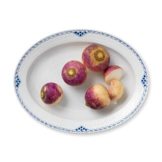 Royal Copenhagen Princess Vegetable Serving Dish shown on table | Kneen & Co