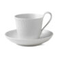 Royal Copenhagen White Fluted Half Lace Cup and Saucer | Kneen & Co