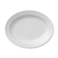 Royal Copenhagen White Fluted Half Lace Oval Serving Dish