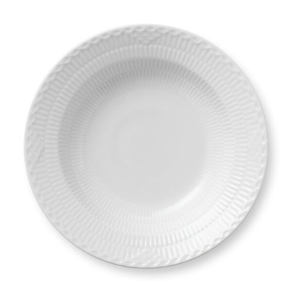 Royal Copenhagen White Fluted Half Lace Deep Plate | Kneen & Co