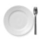 Royal Copenhagen White Fluted Half Lace Dessert Plate shown on table | Kneen & Co