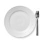 Royal Copenhagen White Fluted Half Lace Lunch Plate shown on table | Kneen & Co