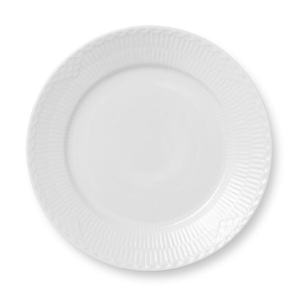 RoyalCopenhagen-1017294-WHITE-FLUTED-HL-PLATE-22CM-1200x1200-100KB Royal Copenhagen White Fluted Half Lace Salad Plate | Kneen & Co