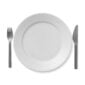 Royal Copenhagen White Fluted Half Lace Dinner Plate shown on table | Kneen & Co