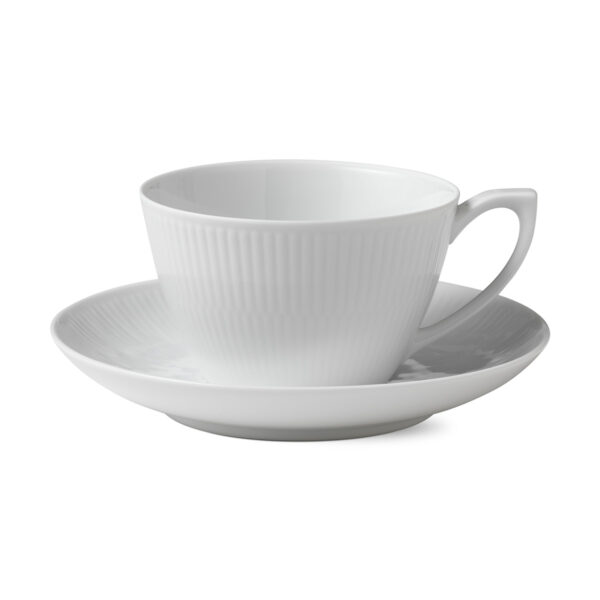 RoyalCopenhagen-1017383-WHITE-FLUTED-CUP+SAUCER-TEA-28CL-01-1200x1200-100KB Royal Copenhagen White Fluted Teacup and Saucer | Kneen & Co