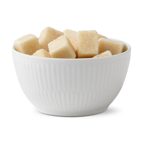 Royal Copenhagen White Fluted Condiment Bowl shown on table | Kneen & Co