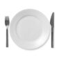Royal Copenhagen White Fluted Lunch Plate shown on table | Kneen & Co